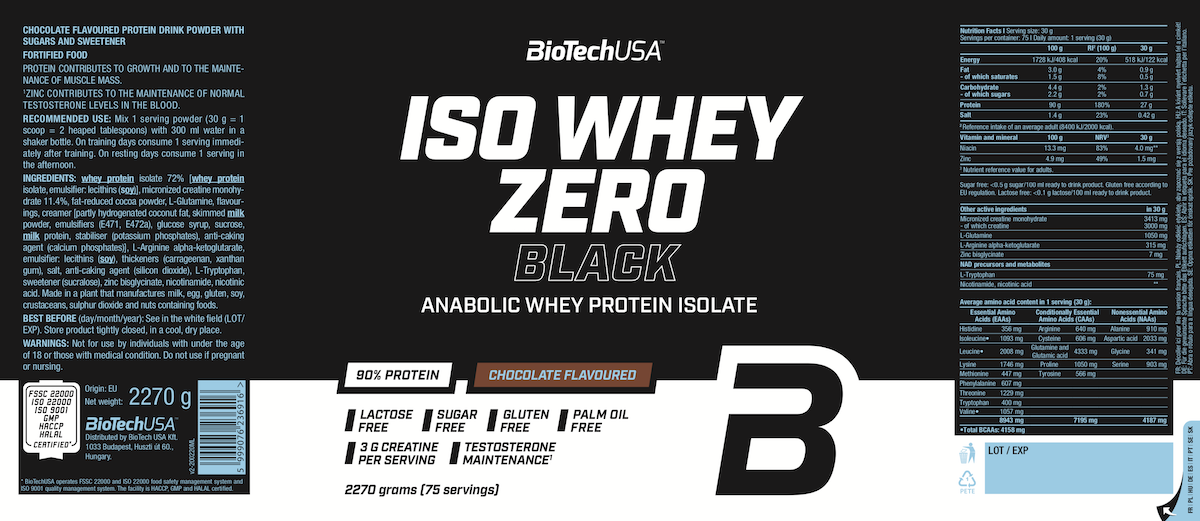 Biotech Iso Whey Zero BLACK 2270 gr
